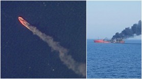 Navă sub pavilion moldovenesc arde în Marea Neagră, la aproape două săptămâni după ce ar fi fost lovită de o rachetă a marineri ruse